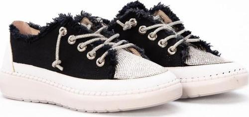 Vanessa Siyah Denim Taşlı Sneaker