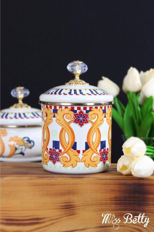 Emaye Kavanoz 12 Cm Elegance