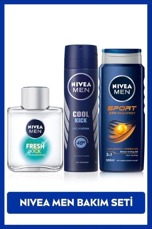 Erkek Cool Kick Fresh Sprey Deodorant 150ml, Kick Fresh Tıraş Sonrası Losyon, Sport Duş Jeli 500ml