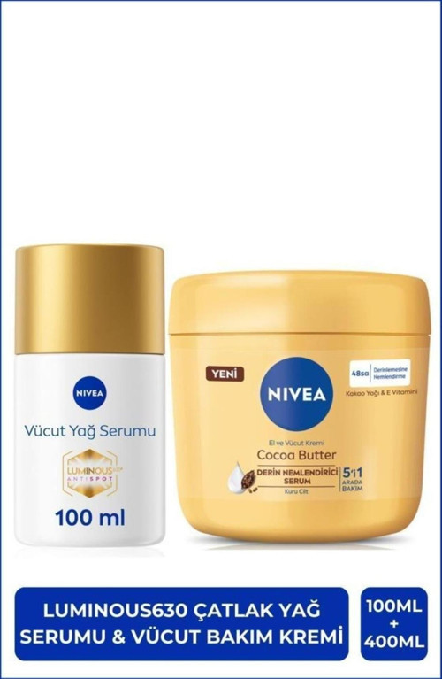 Luminous630 Çatlak Karşıtı Vücut Yağ Serumu 100ml Ve Cocoa Butter Nemlendirici Krem 400ml, Kuru Cilt
