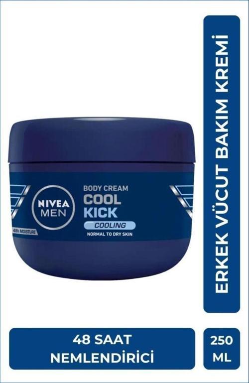 Men Erkek Vücut Bakım Kremi Cool Kick 250ml, 48 Saat Nemlendirici, Normal Ve Kuru Cilt, Ferahlatıcı
