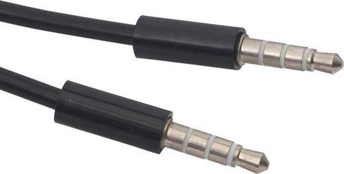PM-17601 3.5 MM ERKEK/ERKEK SİYAH 4 BOĞUMLU AUX STEREO 98 CM KABLO
