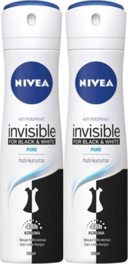 Invısıble Black&white Pure Deosprey 150 ml 2'li Paket
