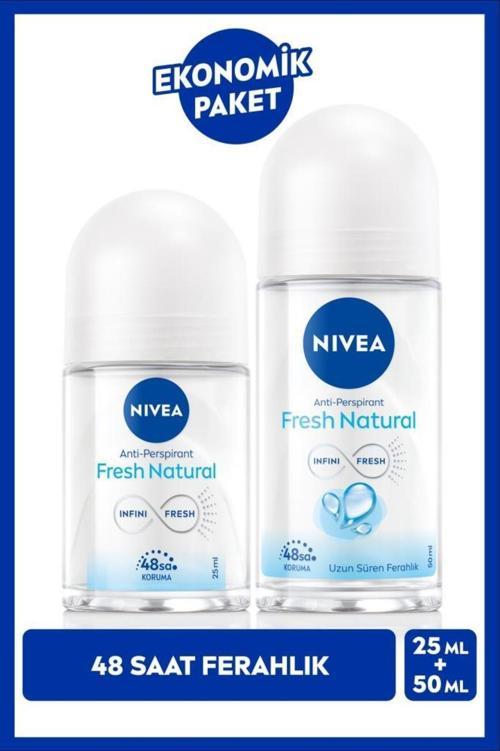 Kadın Roll-on Deodorant Fresh Natural 50ml Ve Mini Roll-on Fresh Natural 25ml, 48 Saat Koruma
