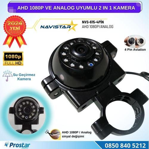 AHD 1080P ve Analog Pal Çevirilebilir 4 Pin Gece Görüşlü Araç Kamerası Metal Kelepçeli Yön Ayarlanabilir Full HD