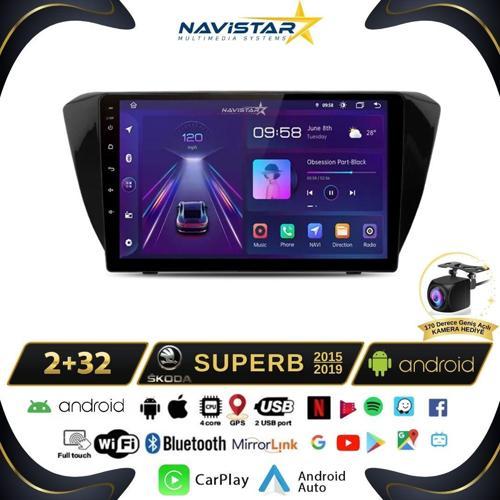 Skoda Superb 2015-2019 Model 2+64GB Android 13 Kablosuz Carplay Navigasyon Multimedya Sistemi