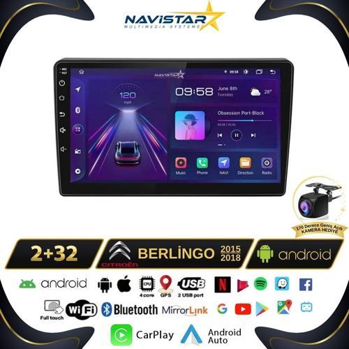 Citroen Berlingo 2015-2018 Model 2GB + 64GB Android 13 Kablosuz Carplay Navigasyon Multimedya Sistemi