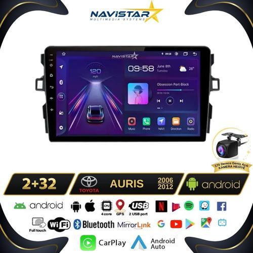 Toyota Auris 2006-2012 Model 2+64GB Android 13 Kablosuz Carplay Navigasyon Multimedya Sistemi