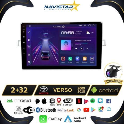 Toyota Verso 2009-2018 Model 2+64GB Android 13 Kablosuz Carplay Navigasyon Multimedya Sistemi
