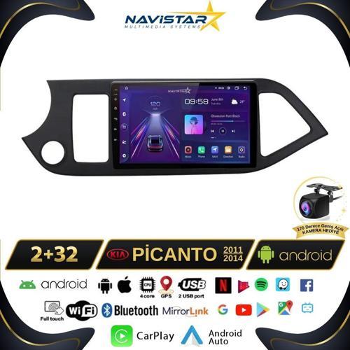 Kia Picanto 2011-2014 Model 2+64GB Android 13 Kablosuz Carplay Navigasyon Multimedya Sistemi