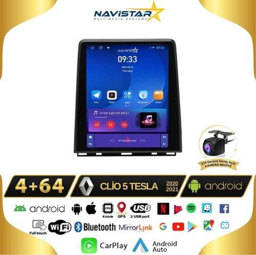 Renault Clio 5 Tesla 4GB + 64GB 2020-2021 Model Kablosuz Carplay Navigasyon Qled Multimedya Sistemi