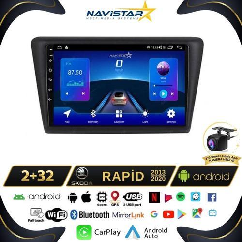 Skoda Rapid 2013-2020 Model 2+64GB Android 13 Kablosuz Carplay Navigasyon Multimedya Sistemi