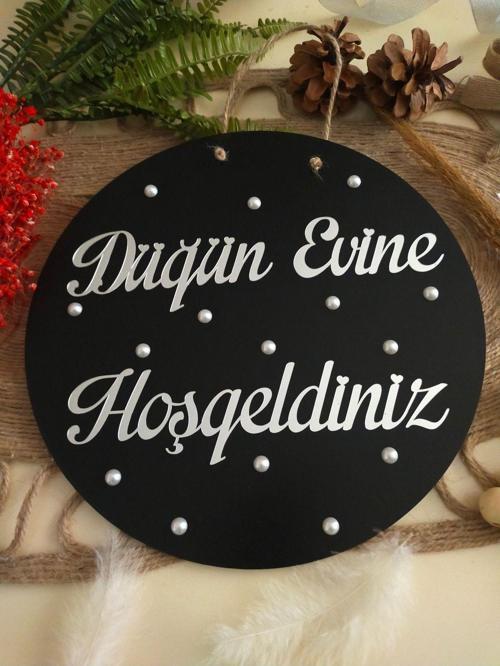 Düğün Evine Hoşgeldiniz Yazılı İncili Kapı Süsü Düğün Nişan Söz Özel Gün