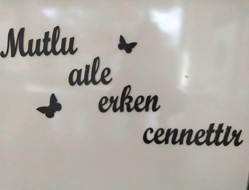 Mutlu Aile Erken Cennettir Dekoratif Duvar Süsü Duvar Yazısı