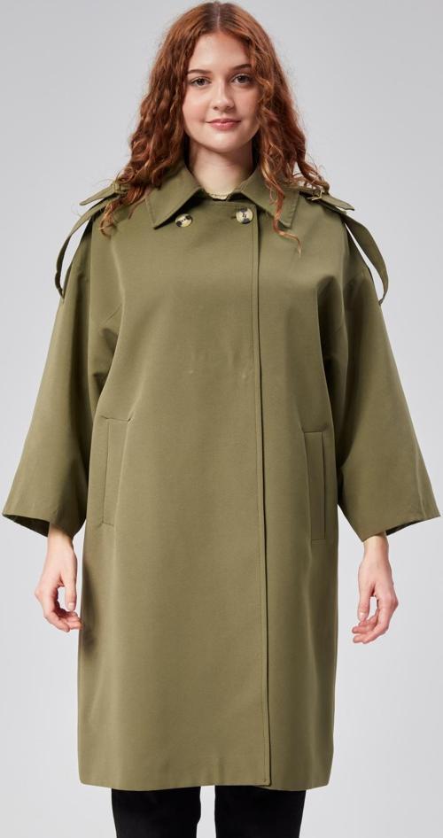 Kadın Oversize Astarlı Dokuma Trençkot