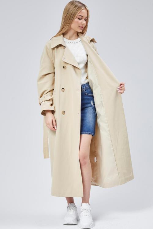 Kadın Oversize Kuşaklı Trençkot