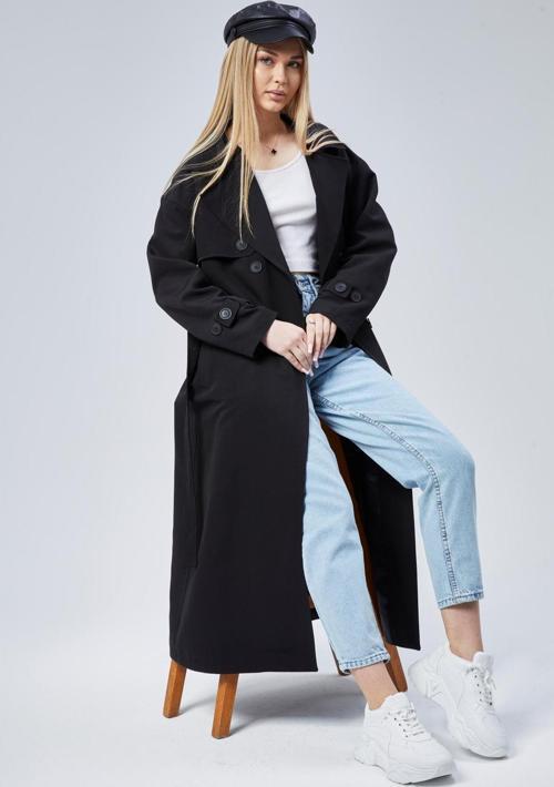 Oversize Rüzgarlık Detaylı Trençkot