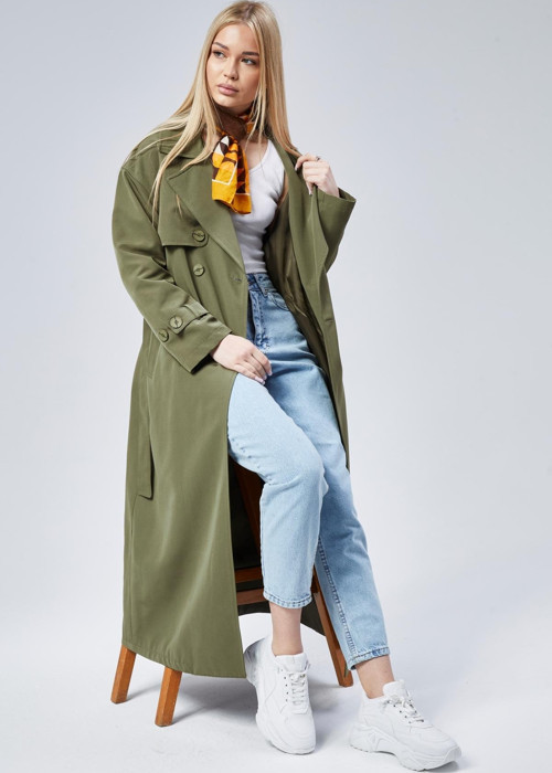 Oversize Rüzgarlık Detaylı Trençkot