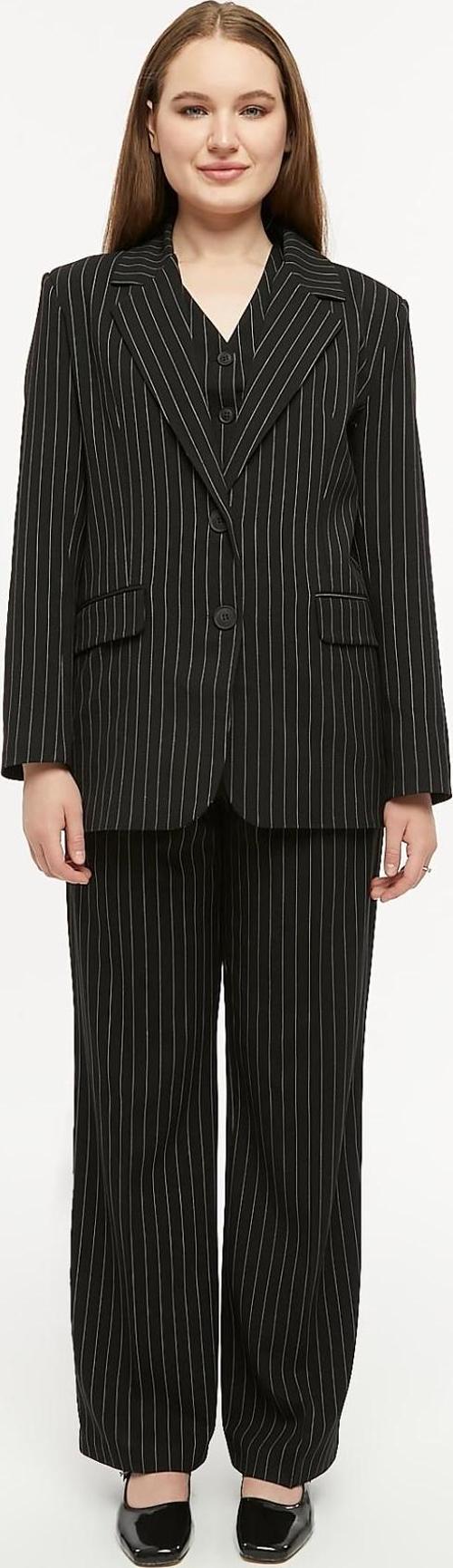 Kadın Regular Astarlı Dokuma Çizgili Blazer Ceket