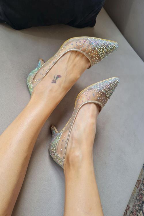 KADIN ABİYE TAŞLI AYAKKABI 135 35