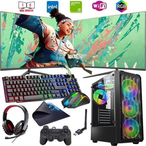 i5 12400F 16GB DDR4 1TB m2 8GB RX580 Çift 24" Monitörlü Oyun Bilgisayarı (Gaming SET)