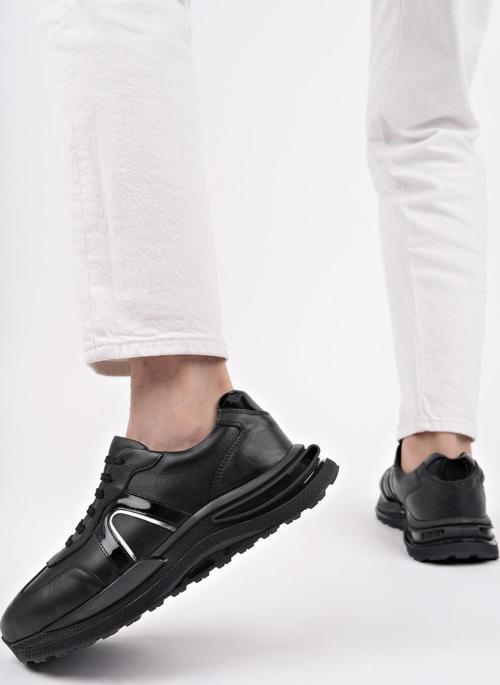 BRUNO Bağcıklı Hakiki Deri Kalın Taban Erkek Günlük Sneaker Spor Ayakkabı