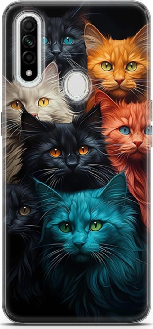 Oppo A31 Uyumlu Kılıf Yapayzeka 27 Kuzen Kediler Lazer Kesim Silikon