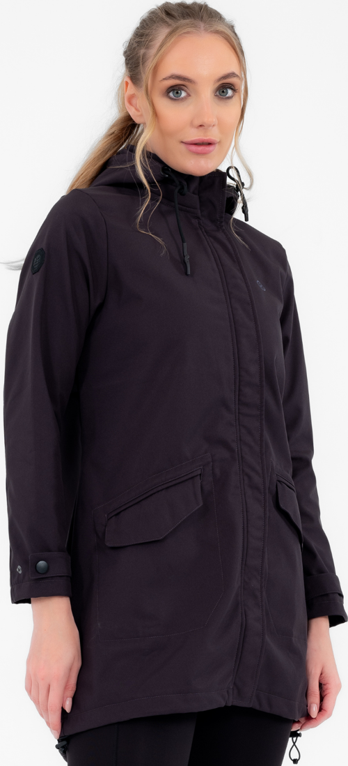Koyu Gri Çıkarılabilir Kapüşonlu 2 Cepli Su Ve Rüzgar Geçirmez Kadın Softshell Mont 6331