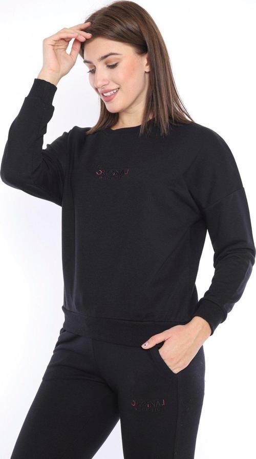Siyah Kadın 3 İplik Nefes Alabilen Spor Casual Sweat Eşofman Takımı A3050