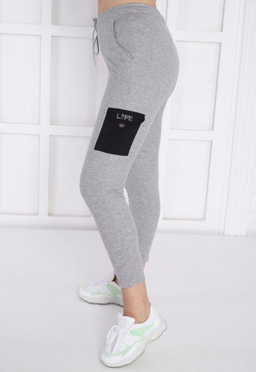 G2 Melanj Kadın Dar Lastikli Paça Nefes Alan ABD Pike Spor Slimfit Eşofman Altı B1201
