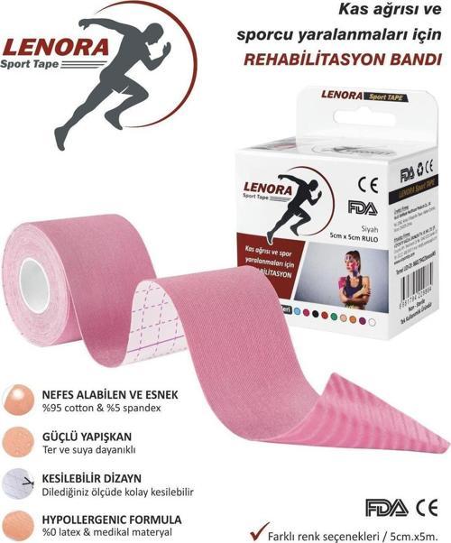 Kinesiology Ağrı Bandı Pembe 5 Metre X 5 Cm Sporcu Bandı