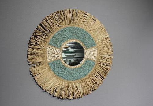 Hasırlı Duvar Aynası 3Natural-4