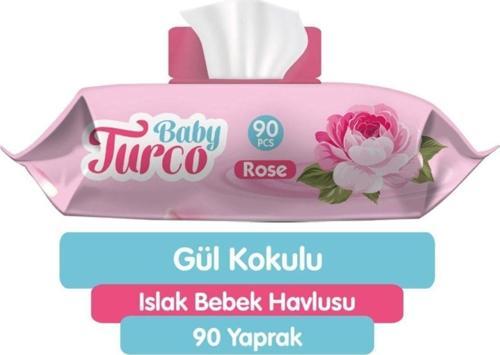 Doğal Güllü Bebek Havlusu 90 Yaprak