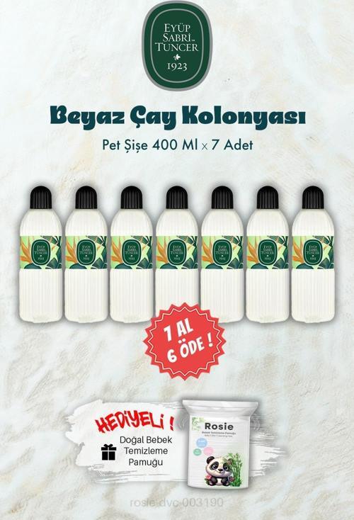 400 ML Beyaz Çay Kolonyası 7 AL 6 ÖDE ve ROSIE Hediye
