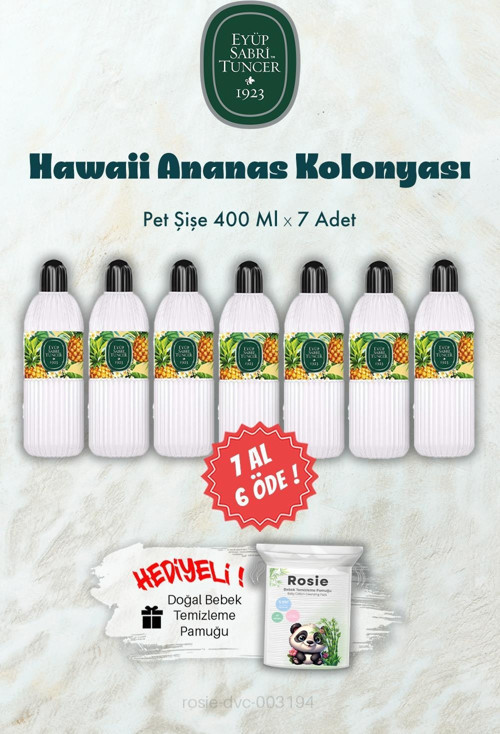 400 ML Hawaii Ananas Kolonyası 7 AL 6 ÖDE ve ROSIE Hediye