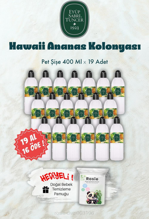 Hawaii Ananas Kolonyası 19 AL 16 ÖDE 400 ML ve ROSIE Hediye
