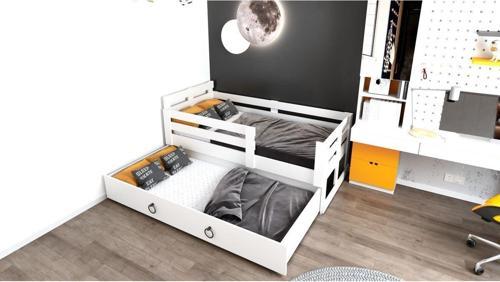 Yavrulu Mdf Beyaz 90X190 Yatak Uyumlu  Karyola