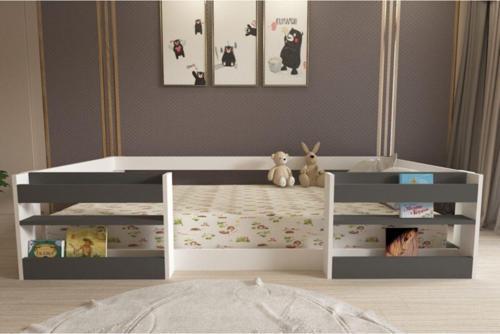 Vega Montessori Suntalam Kitaplıklı Karyola M6 Beyaz - Antrasit 90X190 Yatak Uyumlu M 2009