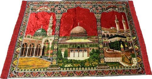 Yeni Farklı Manzara Kutsal Belde Tasvirli Camili Duvar Halısı