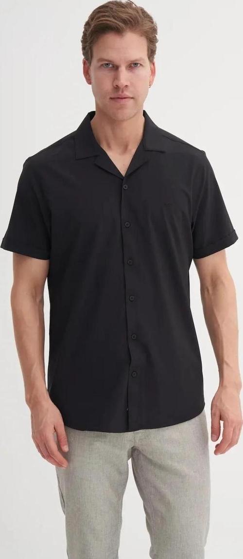 Regular Fit Kısa Kol Gömlek Siyah