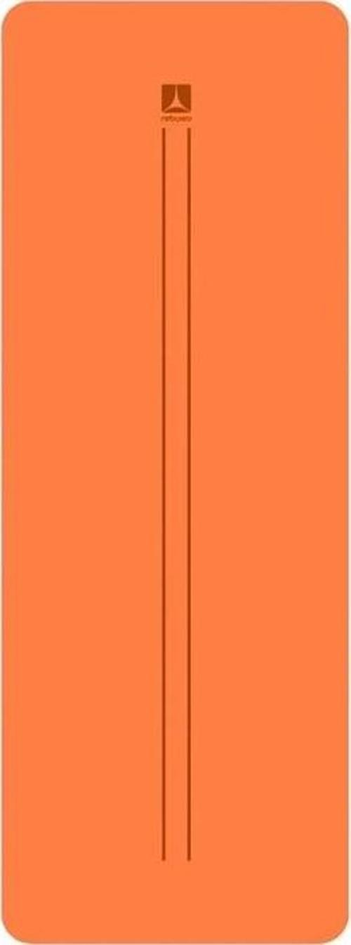 Çift Çizgi Tasarımlı 5mm Kauçuk Yoga Mat Pilates Mat Turuncu