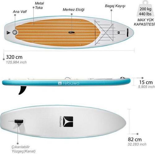 SUP Şişme Sörf Tahtası Stand Up Paddle Board 82*320*15 cm