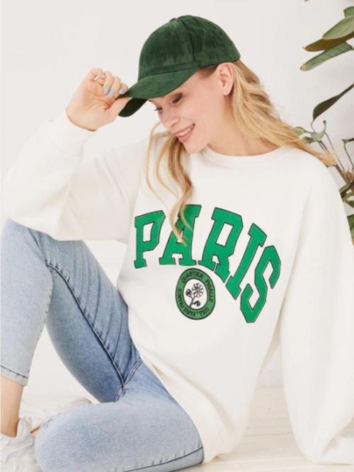 Paris Baskılı Sweatshirt