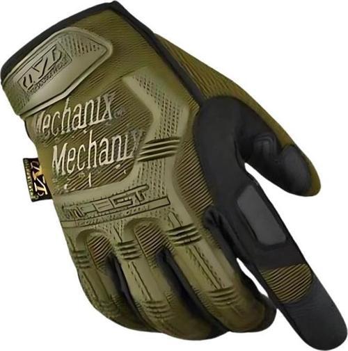 Mechanix Tam Parmak Taktik Eldiven, Darbe Emici İş Eldiveni, Dokunmatik Özellikli Motosiklet&Spor Eldiveni, Unisex  HAKİ-XL