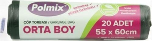 Endüstriyel Orta Boy Çöp Torbası Siyah 55 X 60 Cm 150 Gr