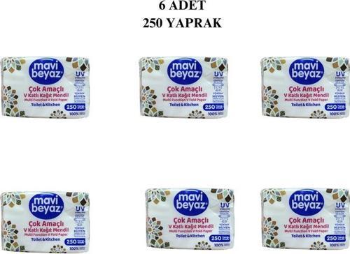 Çok Amaçlı V Kağıt Mendil Toilet & Kitchen 6 Adet 250 Yaprak
