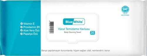 Blue White Vücut Temizleme Havlusu 50'Li