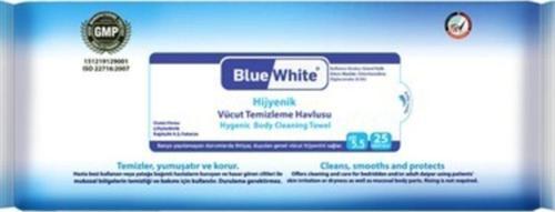 Blue White Perine Bölgesi Vücut Temizleme Havlusu Mendili 50 Li