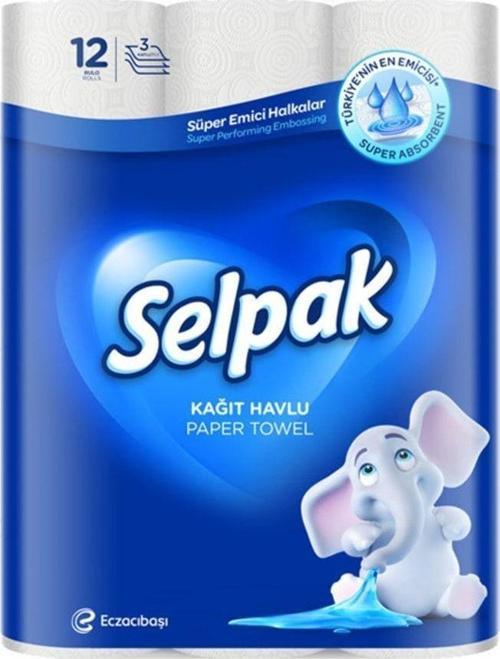 Selpak Süper Emici Rulo Kağıt Havlu 3 Katlı 12'Li Paket