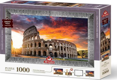 Colosseum'da Gün Batımı 1000 Parça Çerçeveli Puzzle